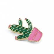 Broschen Cactus Green-pink-gold