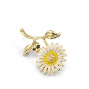 Broschen Flower White-yellow-gold