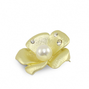 Broschen Flower with Pearl Gold