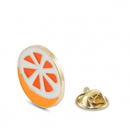 Anstecker Orange Orange-white-gold