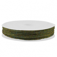 Band Macram&eacute; geflochten 1mm Dark green-multicolour metallic