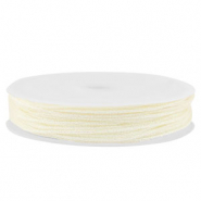 Band Macram&eacute; geflochten 1mm Off white metallic