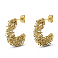 Stainless Steel - Rostfrei Stahl Ohrringe / Ohrstecker Gold