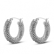 Stainless Steel - Rostfrei Stahl Ohrringe / Ohrstecker Silver