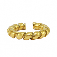 Stainless Steel - Rostfrei Stahl Ringe Twisted Gold