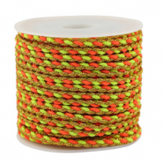 Trendy Kordel geflochten 3mm Orange-yellow-gold