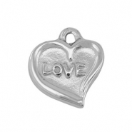 Anhänger aus Stainless Steel - Rostfreiem Stahl Heart Silver