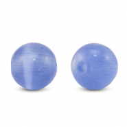 Glas Perlen 6 mm Cat's Eye Lavender blue