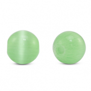 Glas Perlen 6 mm Cat's Eye Light green
