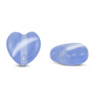 Glas Perlen Cat's Eye Heart Lavender blue