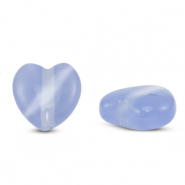 Glas Perlen Cat's Eye Heart Lavender blue