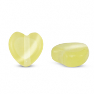 Glas Perlen Cat's Eye Heart Yellow