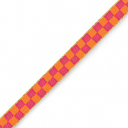 Schmucktextband Cubes Magenta pink-orange