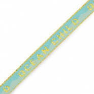 Schmucktextband "Ocean child" Blue-gold