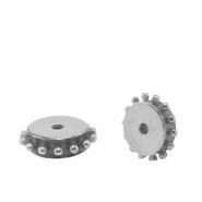 Perlen aus Stainless Steel - Rostfreiem Stahl Silver