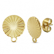 Zubeh&ouml;r aus Stainless Steel - Rostfreiem Stahl Ohrringe / Ohrstecker Round with Loop Gold