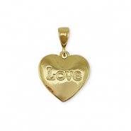 TQ Metall Brass Anh&auml;nger Heart "Love" Gold