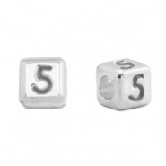 Perle Buchstabe Metall DQ 5 Antik silber (Nickelfrei)