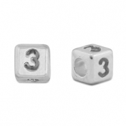 Perle Buchstabe Metall DQ 3 Antik silber (Nickelfrei)