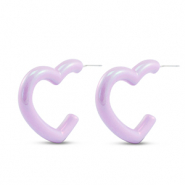 Musthave Ohrringe Heart Lilac purple-pearl shine coating