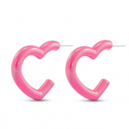 Musthave Ohrringe Heart Fuchsia pink-pearl shine coating