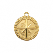 Anh&auml;nger aus Stainless Steel - Rostfreiem Stahl Compass Gold