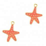 Anhänger aus Stainless Steel - Rostfreiem Stahl Starfish Gold-orange