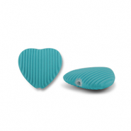 Perlen Acryl Heart Petrol green