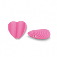 Perlen Acryl Heart Magenta pink