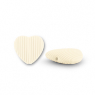Perlen Acryl Heart Off white