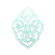 Anh&auml;nger aus Resin Rhombus Barock Bleached aqua