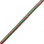 Perlen aus H&auml;matit Disc 2mm Green-pink-AB coating