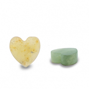 Perlen Naturstein Quartz Heart Multicolour turquoise green-orange