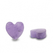 Perlen Naturstein Amethyst Heart Purple transparent