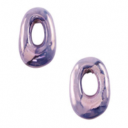 Perlen Griechische Keramik DQ Oval Violet blue