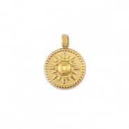 Anh&auml;nger aus Stainless Steel - Rostfreiem Stahl Round with sun Gold