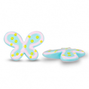 Perlen Acryl Butterfly Blue-pink pastel-yellow