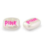 Perlen Acryl "pink" Pearl-pink-white