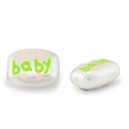 Perlen Acryl "baby" Pearl-light green-light pink