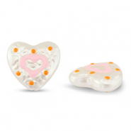 Perlen Acryl Heart Pearl-light pink-orange