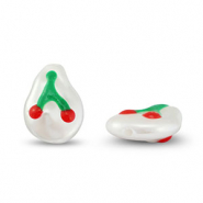 Perlen Acryl Cherries Pearl-green-red