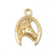 Anh&auml;nger Metall Horseshoe With Horse Gold