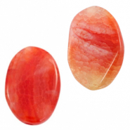 Perle Halb Edelstein oval Orange red opal