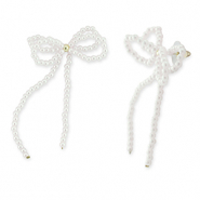 Musthave Ohrringe/Ohrstecker Beaded Bow White-gold