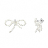 Musthave Ohrringe/Ohrstecker Beaded Bow White-silver