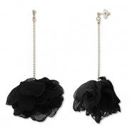 Musthave Ohrringe/Ohrstecker Chiffon Flower Black-gold