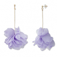 Musthave Ohrringe/Ohrstecker Chiffon Flower Lavender-gold