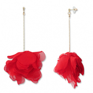 Musthave Ohrringe/Ohrstecker Chiffon Flower Red-gold