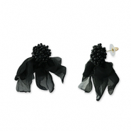 Musthave Ohrringe/Ohrstecker Chiffon Flower Black-gold