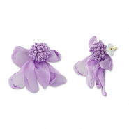Musthave Ohrringe/Ohrstecker Chiffon Flower Lavender-gold